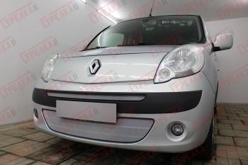 3 799 р. Защита радиатора (верх) Стрелка11 Стандарт  Renault Kangoo  KW0 (2008-2013) дорестайлинг (хром)  с доставкой в г. Воронеж. Увеличить фотографию 3
