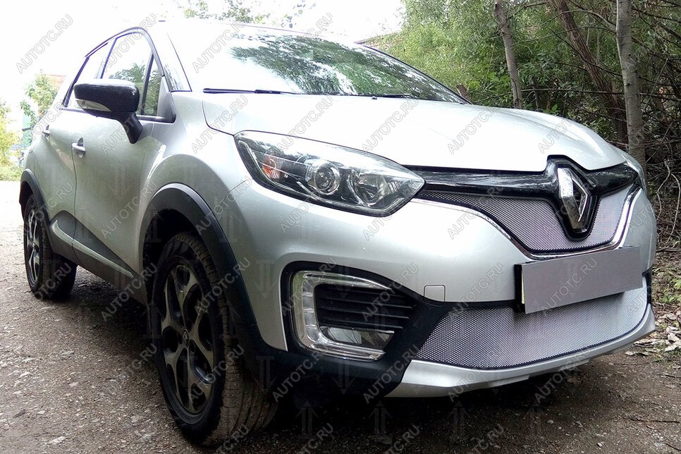 3 499 р. Защита радиатора (верх) Стрелка11 Стандарт  Renault Kaptur (2016-2020) дорестайлинг (хром)  с доставкой в г. Воронеж