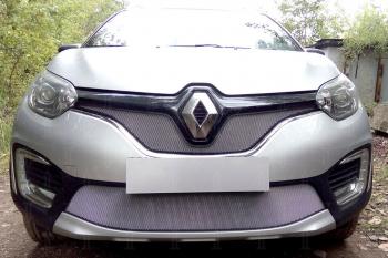 3 499 р. Защита радиатора (низ) Стрелка11 Стандарт  Renault Kaptur (2016-2025) дорестайлинг, рестайлинг (хром)  с доставкой в г. Воронеж. Увеличить фотографию 2