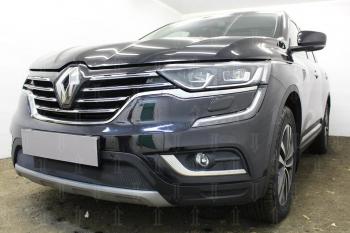 3 199 р. Защита радиатора Стрелка11 Стандарт Renault Koleos 2 (2016-2025) (черная)  с доставкой в г. Воронеж. Увеличить фотографию 2