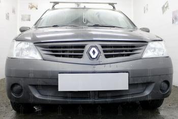 2 879 р. Защита радиатора (низ) Стрелка11 Стандарт Renault Logan 1 дорестайлинг (2004-2010) (черная)  с доставкой в г. Воронеж. Увеличить фотографию 1