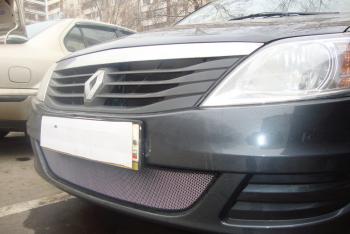 3 079 р. Защита радиатора Стрелка11 Стандарт  Renault Logan  1 (2010-2016) рестайлинг (хром)  с доставкой в г. Воронеж. Увеличить фотографию 2