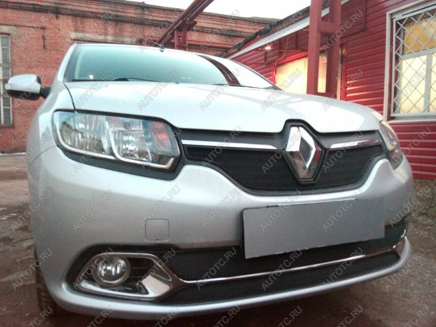 4 549 р. Защита радиатора (Privilege, Luxe Privilege) (низ) Стрелка11 Стандарт Renault Logan 2 дорестайлинг (2014-2018) (черная)  с доставкой в г. Воронеж