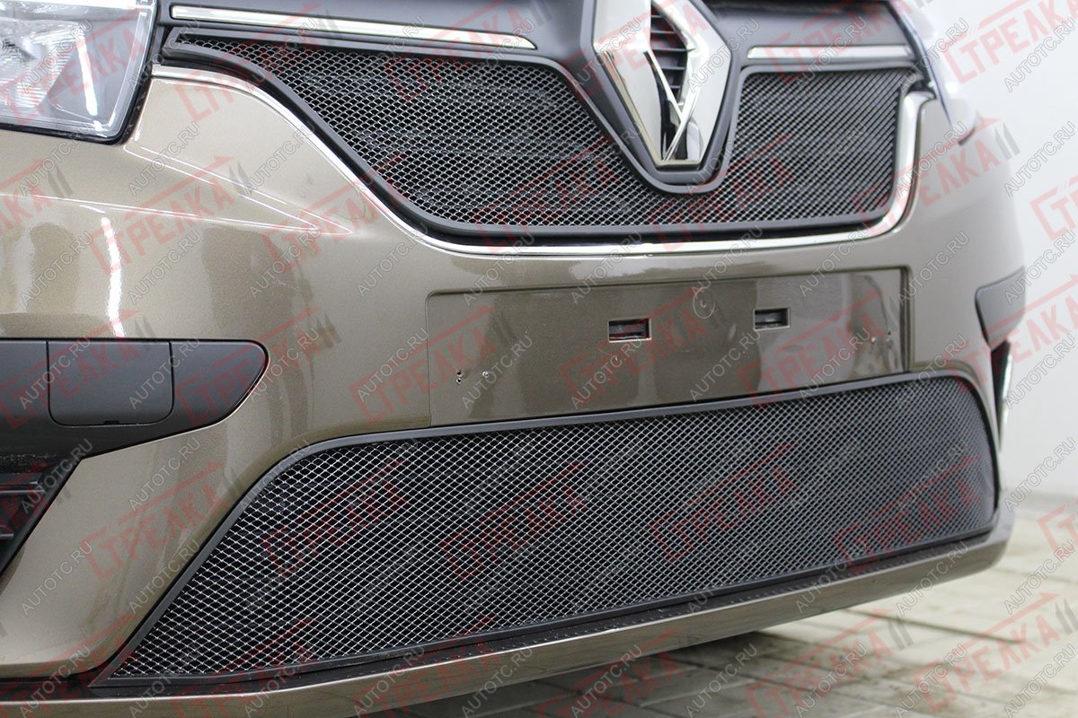3 099 р. Защита радиатора (низ) Стандарт Renault Logan 2 рестайлинг (2018-2025) (черная)  с доставкой в г. Воронеж