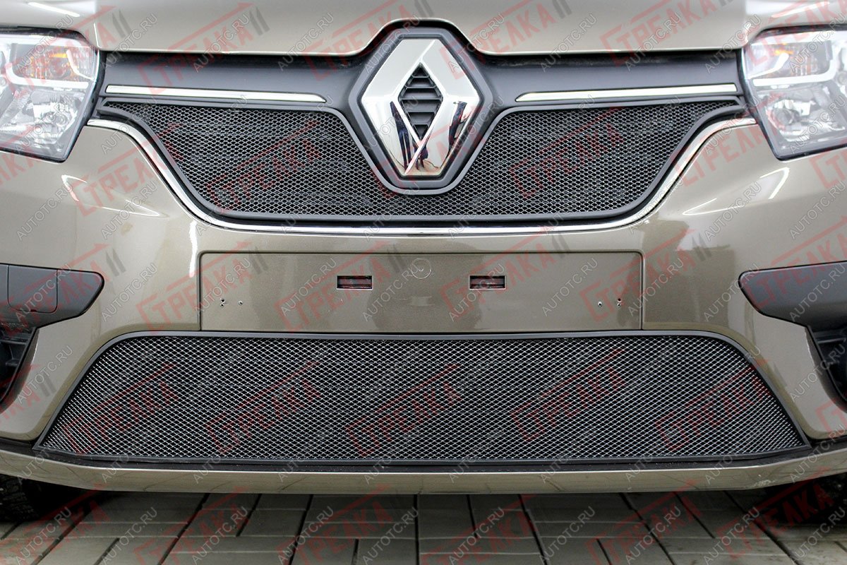 3 299 р. Защита радиатора (низ) Стрелка11 Стандарт  Renault Logan  2 - Sandero Stepway  (B8) (черная)  с доставкой в г. Воронеж