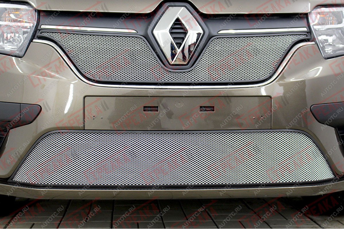 3 499 р. Защита радиатора (низ) Стрелка11 Стандарт  Renault Logan  2 - Sandero Stepway  (B8) (хром)  с доставкой в г. Воронеж