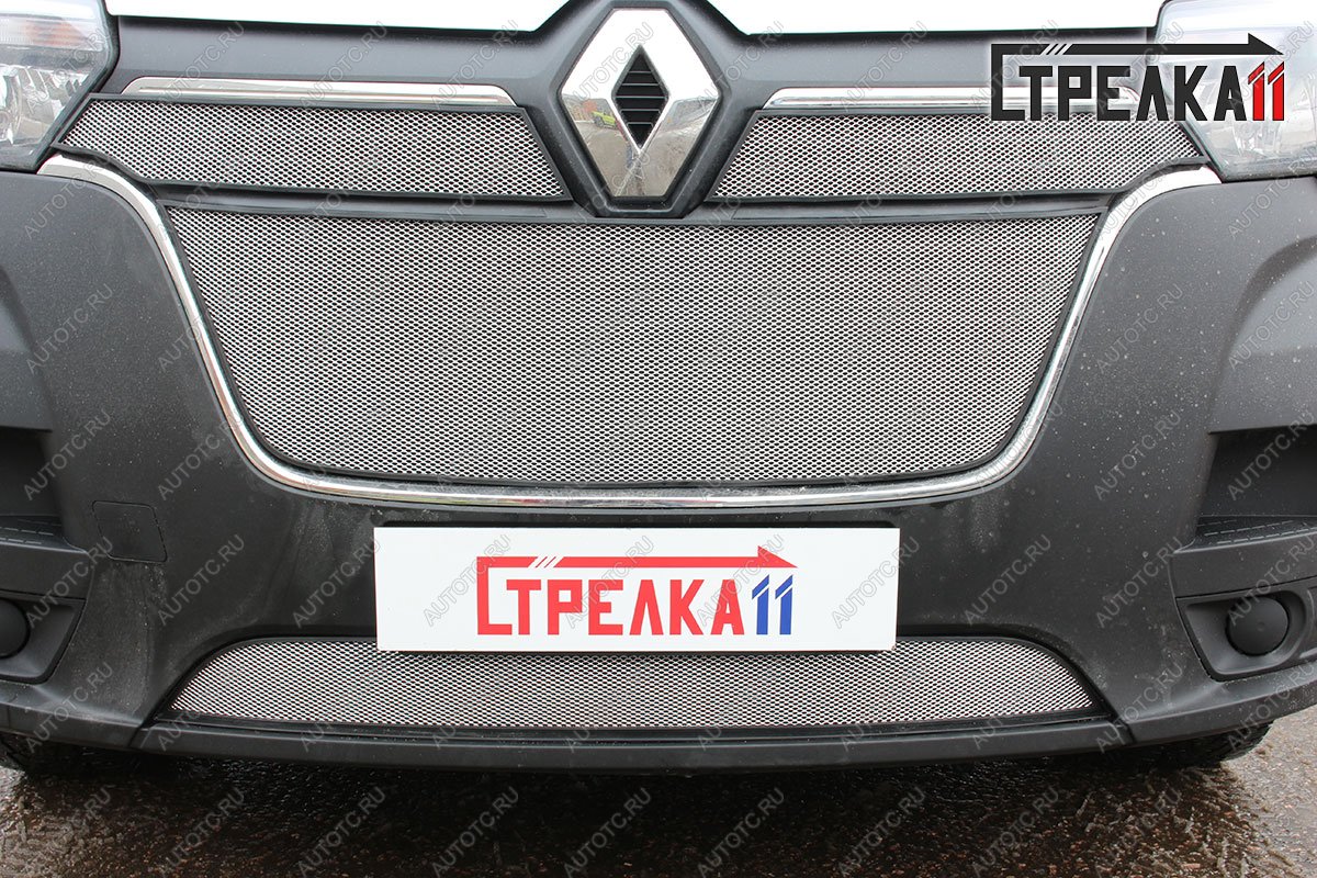 10 249 р. Защита радиатора (4 части) Стандарт  Renault Master  FV,JV (2019-2025) фургон 2-ой рестайлинг (хром)  с доставкой в г. Воронеж