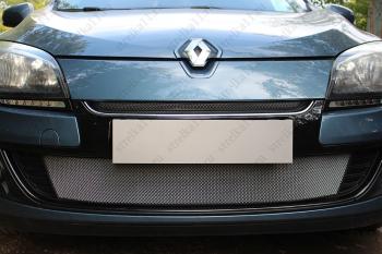 2 269 р. Защита радиатора (верх) Стандарт  Renault Megane  купе 3 дв. (2012-2014) 1-ый рестайлинг (хром)  с доставкой в г. Воронеж. Увеличить фотографию 2