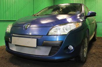 3 079 р. Защита радиатора (низ) Стандарт  Renault Megane  седан (2008-2012)  дорестайлинг (хром)  с доставкой в г. Воронеж. Увеличить фотографию 2