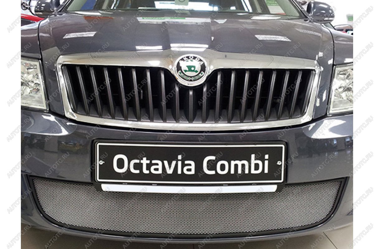 3 079 р. Защита радиатора Стрелка11 Стандарт  Skoda Octavia  A5 (2008-2013) лифтбэк рестайлинг, рестайлинг универсал (хром)  с доставкой в г. Воронеж