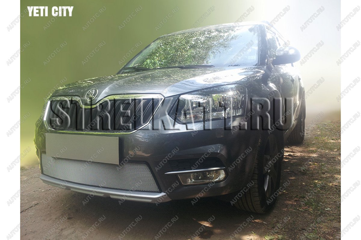 3 299 р. Защита радиатора (City) Стрелка11 Стандарт  Skoda Yeti (2013-2018) (хром)  с доставкой в г. Воронеж
