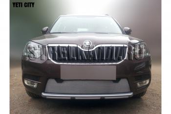 3 299 р. Защита радиатора (City) Стрелка11 Стандарт  Skoda Yeti (2013-2018) (хром)  с доставкой в г. Воронеж. Увеличить фотографию 2