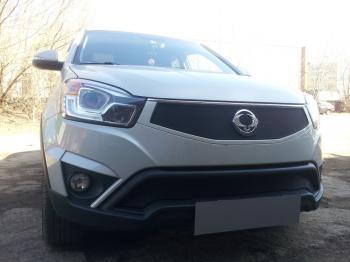 3 089 р. Защита радиатора (низ) Стрелка11 Стандарт SSANGYONG Actyon рестайлинг (2013-2021) (черная)  с доставкой в г. Воронеж. Увеличить фотографию 3