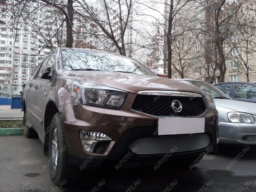 3 079 р. Защита радиатора Стрелка11 Стандарт  SSANGYONG Actyon Sport (2012-2025) (хром)  с доставкой в г. Воронеж