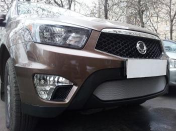 3 079 р. Защита радиатора Стрелка11 Стандарт  SSANGYONG Actyon Sport (2012-2025) (хром)  с доставкой в г. Воронеж. Увеличить фотографию 2