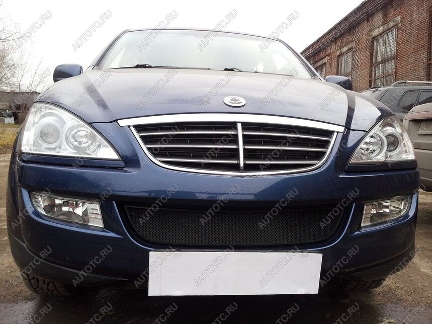 2 899 р. Защита радиатора Стрелка11 Стандарт SSANGYONG Kyron дорестайлинг (2005-2007) (черная)  с доставкой в г. Воронеж