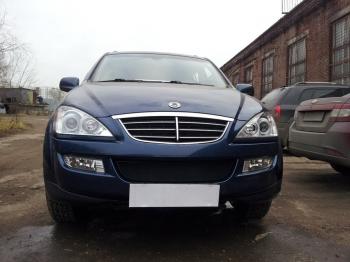2 899 р. Защита радиатора Стрелка11 Стандарт SSANGYONG Kyron дорестайлинг (2005-2007) (черная)  с доставкой в г. Воронеж. Увеличить фотографию 2