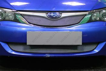 2 899 р. Защита радиатора (низ) Стрелка11 Стандарт  Subaru Impreza ( GE,  GH) (2007-2012) седан, хэтчбэк (хром)  с доставкой в г. Воронеж. Увеличить фотографию 2