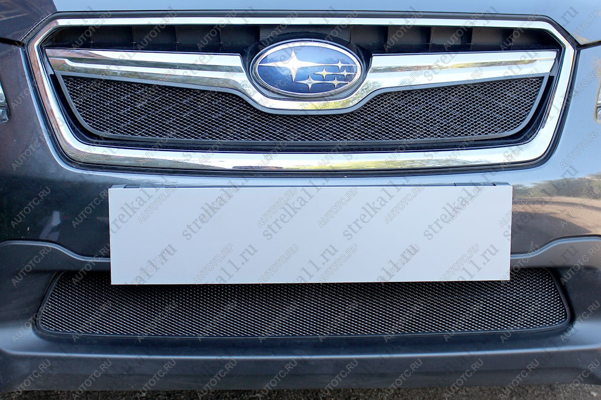 2 899 р. Защита радиатора (низ) Стрелка11 Стандарт  Subaru XV  GP/G33 (2016-2017) рестайлинг (черная)  с доставкой в г. Воронеж