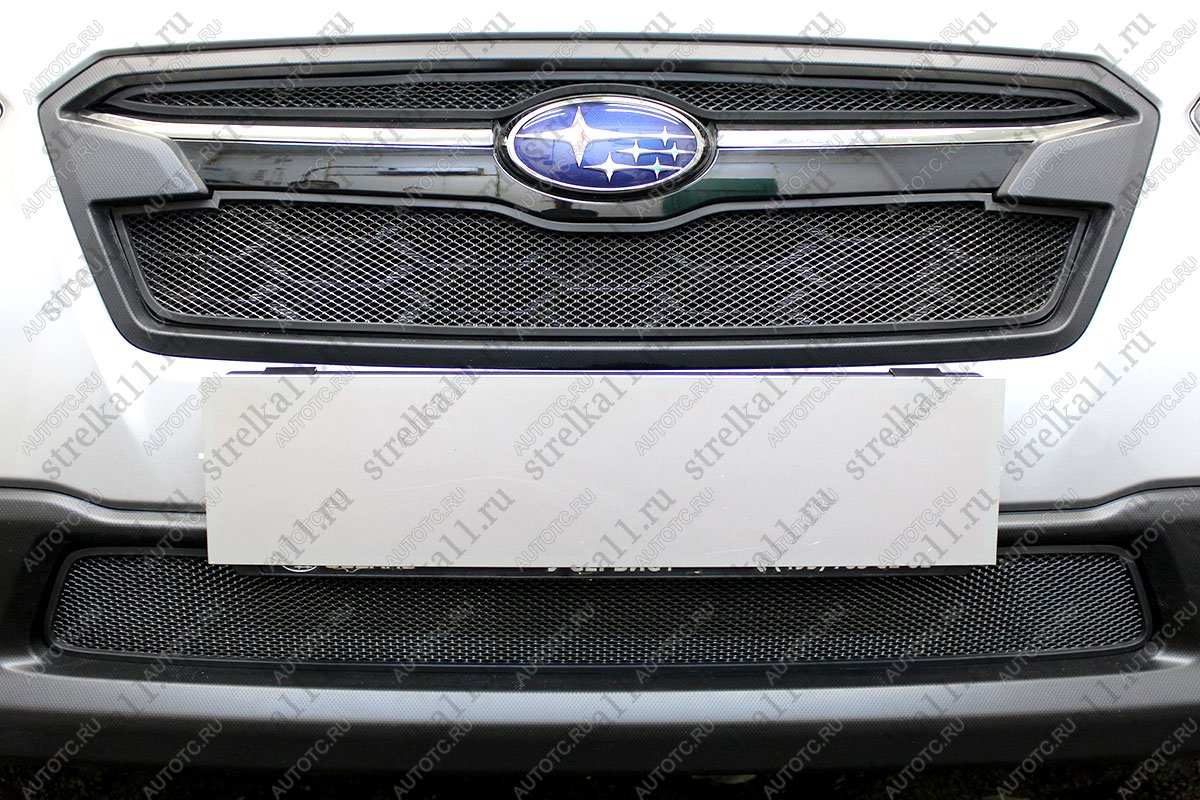 4 649 р. Защита радиатора (верх 2 части) Стрелка11 Стандарт  Subaru XV  GT/G24 (2017-2021) дорестайлинг (черная)  с доставкой в г. Воронеж
