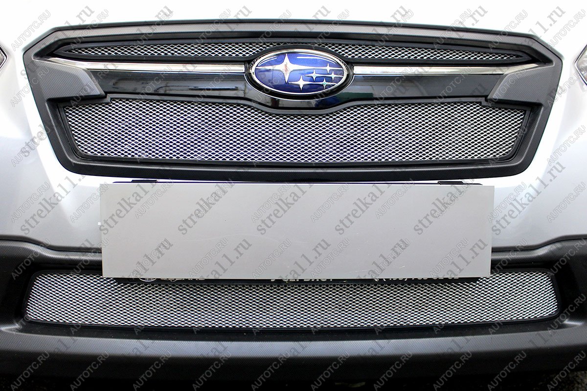 4 849 р. Защита радиатора (верх 2 части) Стрелка11 Стандарт  Subaru XV  GT/G24 (2017-2021) дорестайлинг (хром)  с доставкой в г. Воронеж
