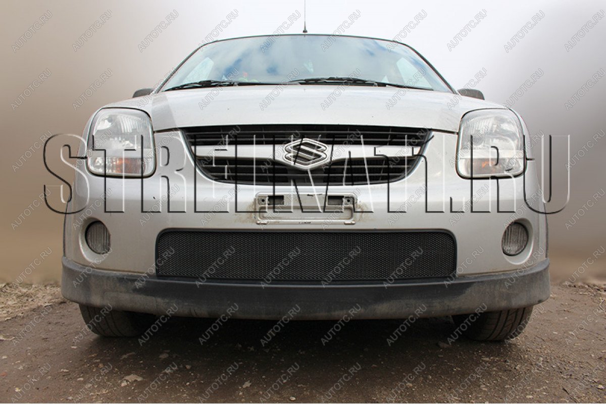 2 899 р. Защита радиатора Стрелка11 Стандарт  Suzuki Ignis (2003-2008) (черная)  с доставкой в г. Воронеж