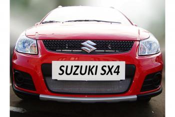 Защита радиатора Стрелка11 Стандарт Suzuki SX4  GYA,GYB (2010-2016)  рестайлинг, хэтчбэк (хром)