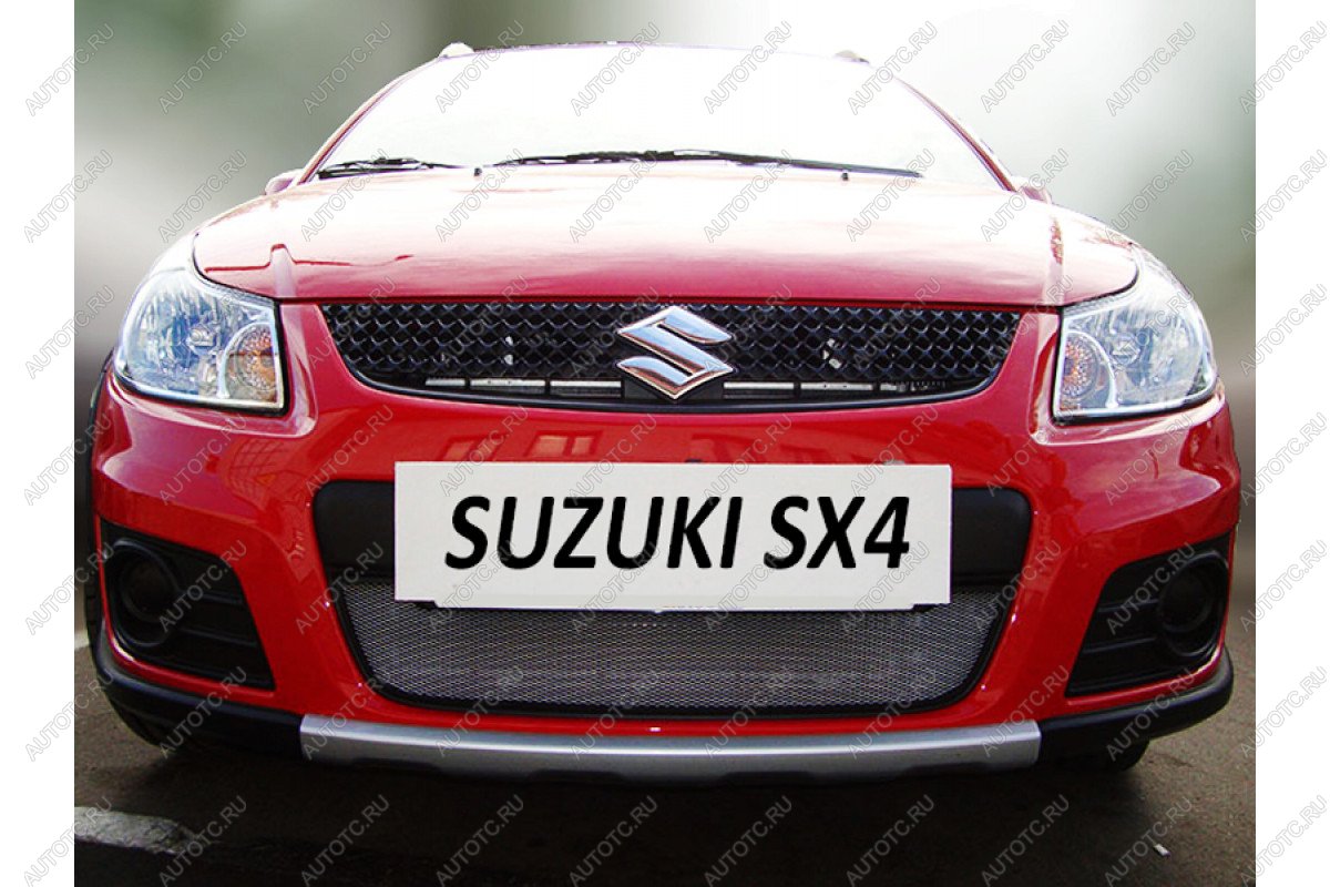 3 079 р. Защита радиатора Стрелка11 Стандарт  Suzuki SX4  GYA,GYB (2010-2016)  рестайлинг, хэтчбэк (хром)  с доставкой в г. Воронеж