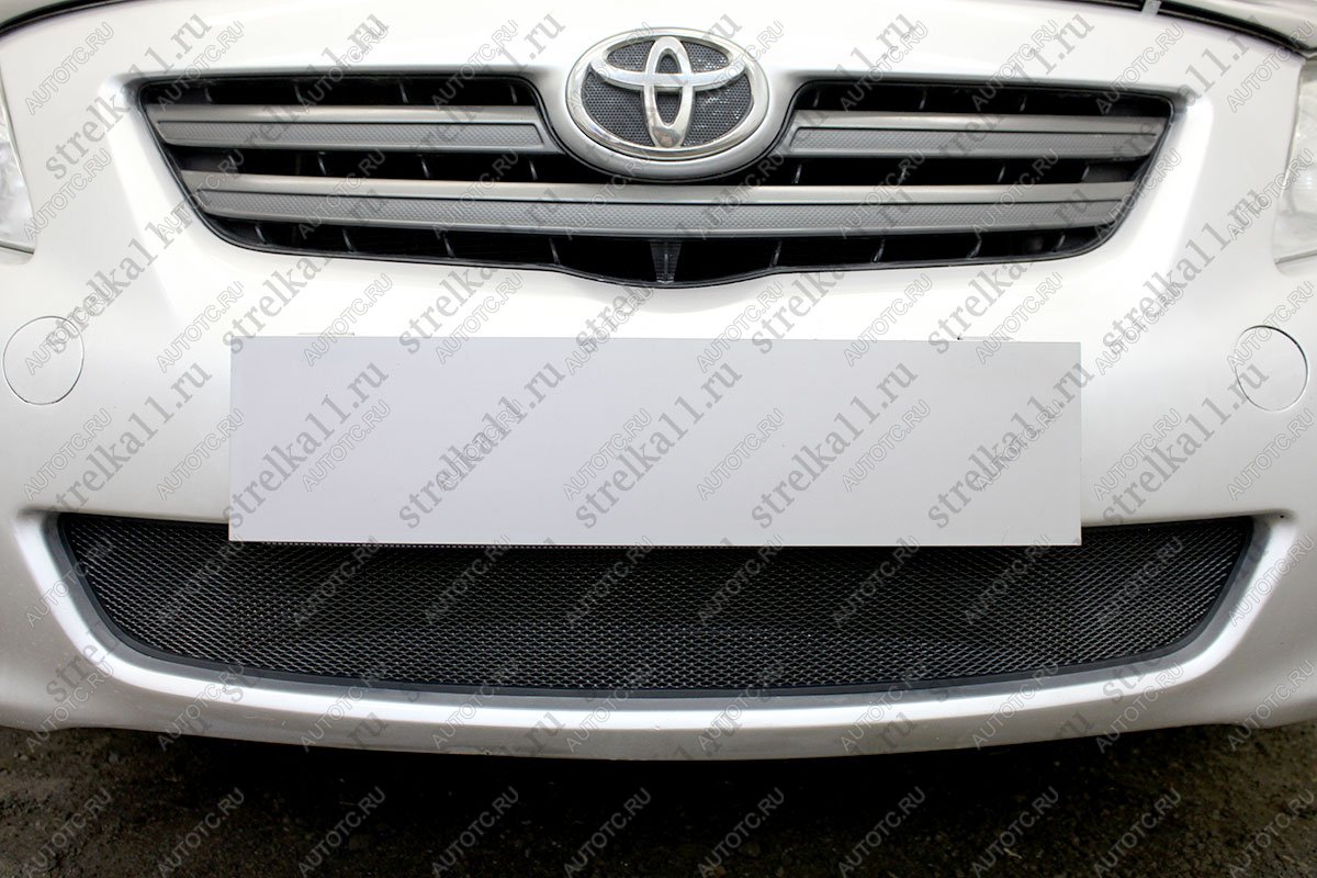 3 079 р. Защита радиатора Стрелка11 Стандарт  Toyota Corolla  E150 (2006-2010) седан дорестайлинг (черная)  с доставкой в г. Воронеж