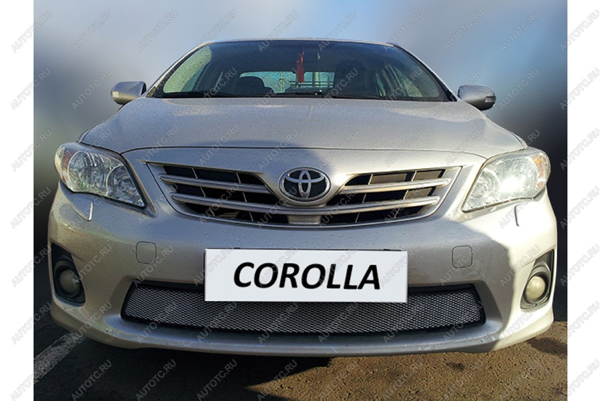 3 149 р. Защита радиатора Стрелка11 Стандарт  Toyota Corolla ( E140,  E150) (2009-2013) седан рестайлинг (хром)  с доставкой в г. Воронеж