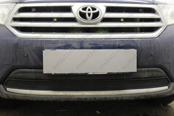 3 179 р. Защита радиатора Стрелка11 Стандарт  Toyota Highlander  XU40 (2010-2013) рестайлинг (черная)  с доставкой в г. Воронеж. Увеличить фотографию 1