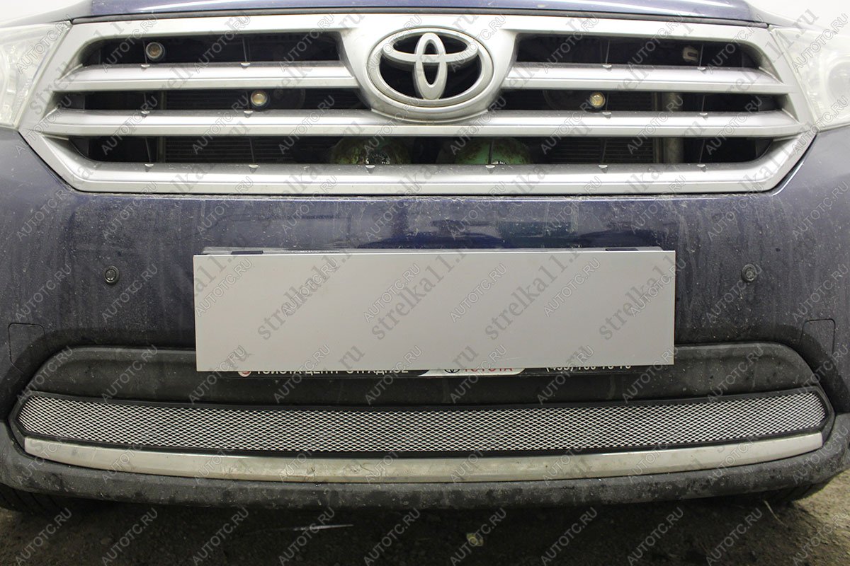 3 199 р. Защита радиатора Стрелка11 Стандарт  Toyota Highlander  XU40 (2010-2013) рестайлинг (хром)  с доставкой в г. Воронеж