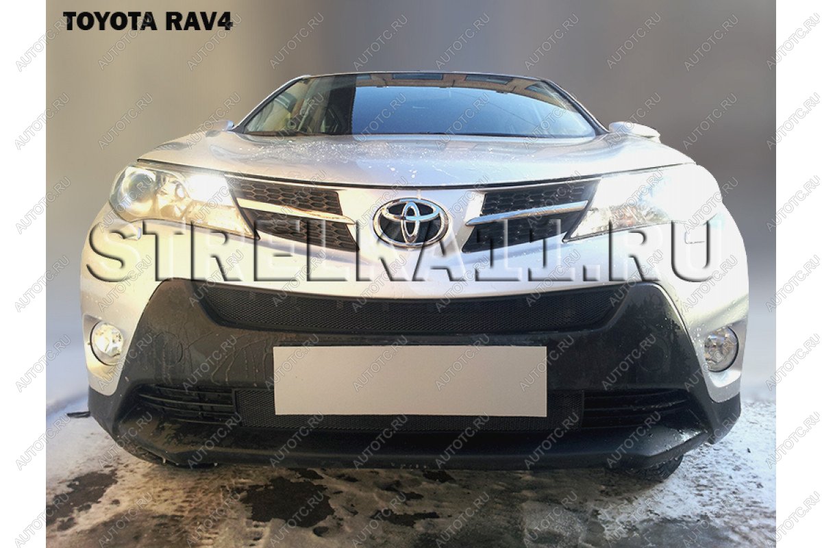 2 899 р. Защита радиатора (низ) Стрелка11 Стандарт  Toyota RAV4  XA40 (2012-2015) 5 дв. дорестайлинг (черная)  с доставкой в г. Воронеж