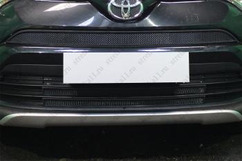 3 899 р. Защита радиатора (низ 2 части) Стрелка11 Стандарт  Toyota RAV4  XA40 (2015-2019) 5 дв. рестайлинг (черная)  с доставкой в г. Воронеж. Увеличить фотографию 1