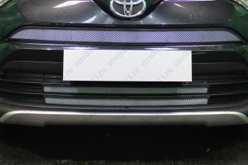 Защита радиатора (верх) Стрелка11 Стандарт Toyota RAV4  XA40 (2015-2019) 5 дв. рестайлинг (хром)