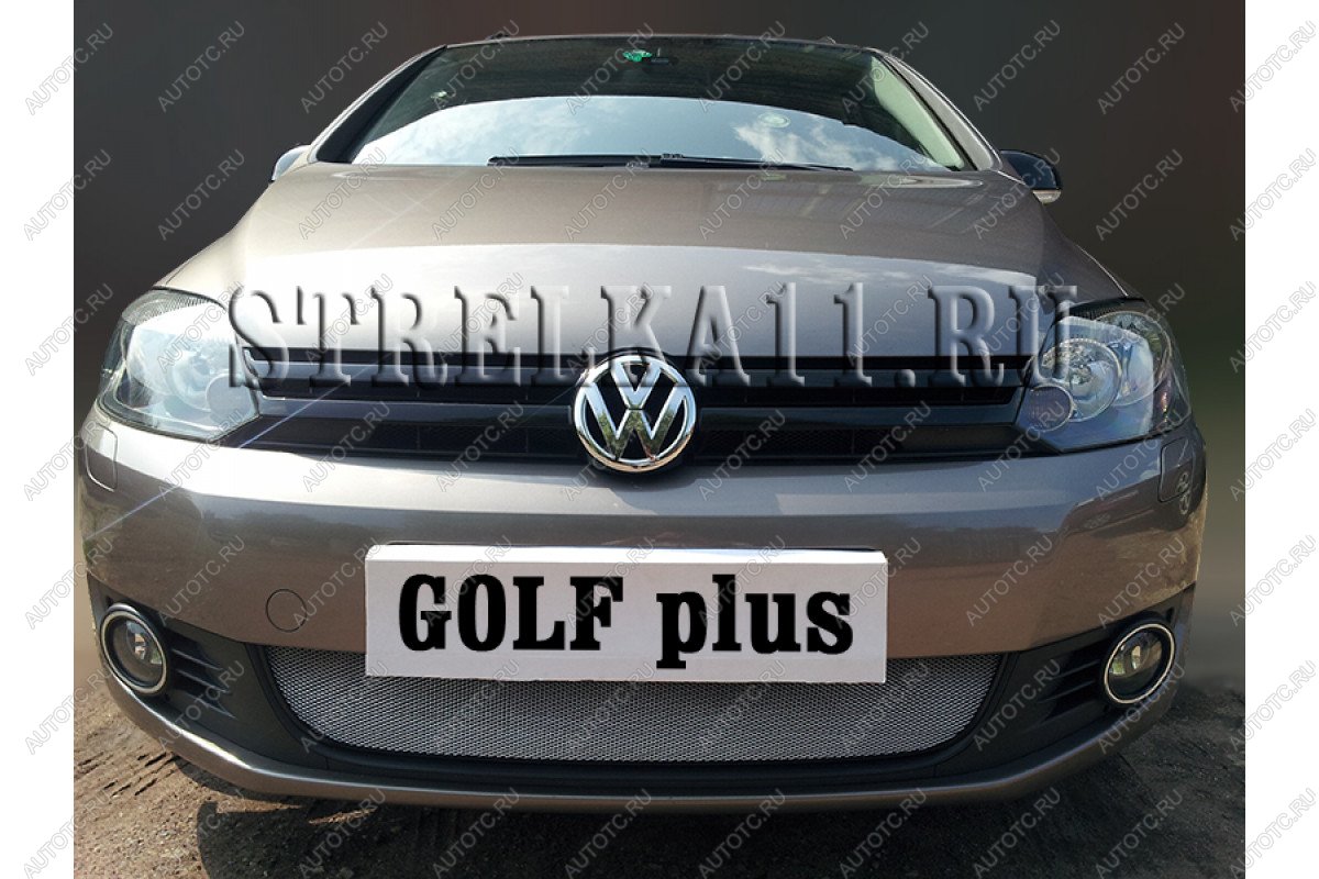 3 079 р. Защита радиатора Стрелка11 Стандарт  Volkswagen Golf Plus  6 (2009-2014) (хром)  с доставкой в г. Воронеж