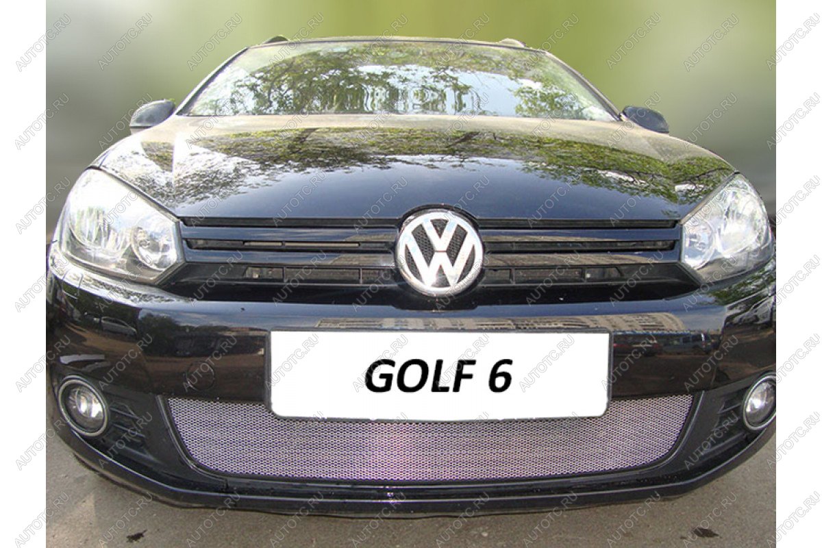 3 079 р. Защита радиатора Стрелка11 Стандарт  Volkswagen Golf  6 (2008-2014) хэтчбэк 5 дв. (хром)  с доставкой в г. Воронеж