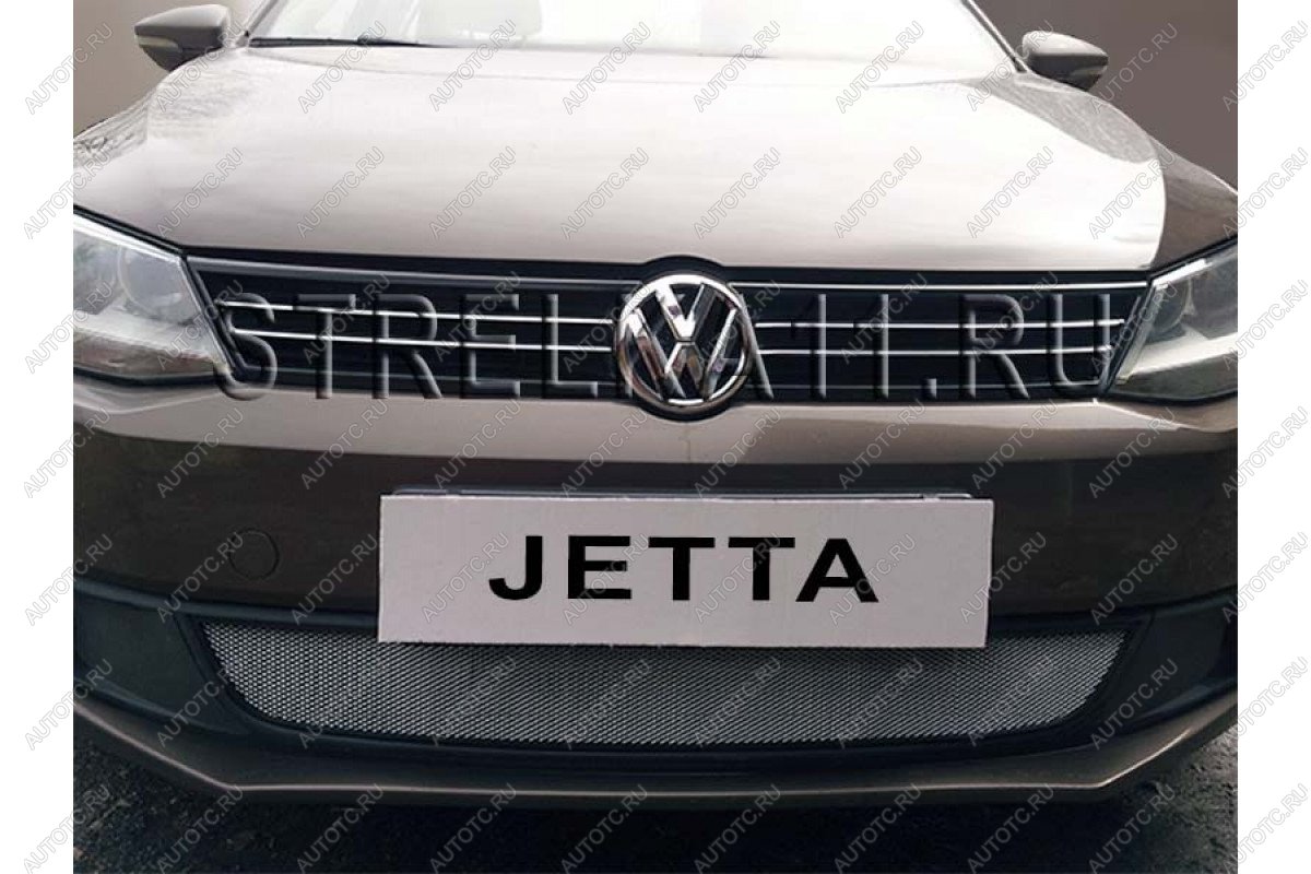 3 079 р. Защита радиатора Стрелка11 Стандарт  Volkswagen Jetta  A6 (2011-2015) седан дорестайлинг (хром)  с доставкой в г. Воронеж
