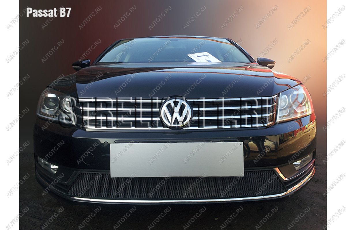 3 179 р. Защита радиатора Стрелка11 Стандарт  Volkswagen Passat  B7 (2010-2015) седан, универсал (хром)  с доставкой в г. Воронеж