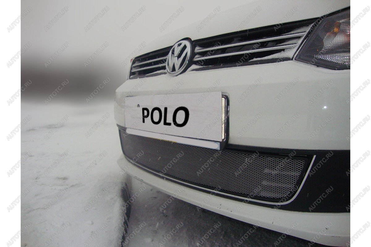 3 079 р. Защита радиатора Стрелка11 Стандарт  Volkswagen Polo  5 (2009-2015) седан дорестайлинг (хром)  с доставкой в г. Воронеж