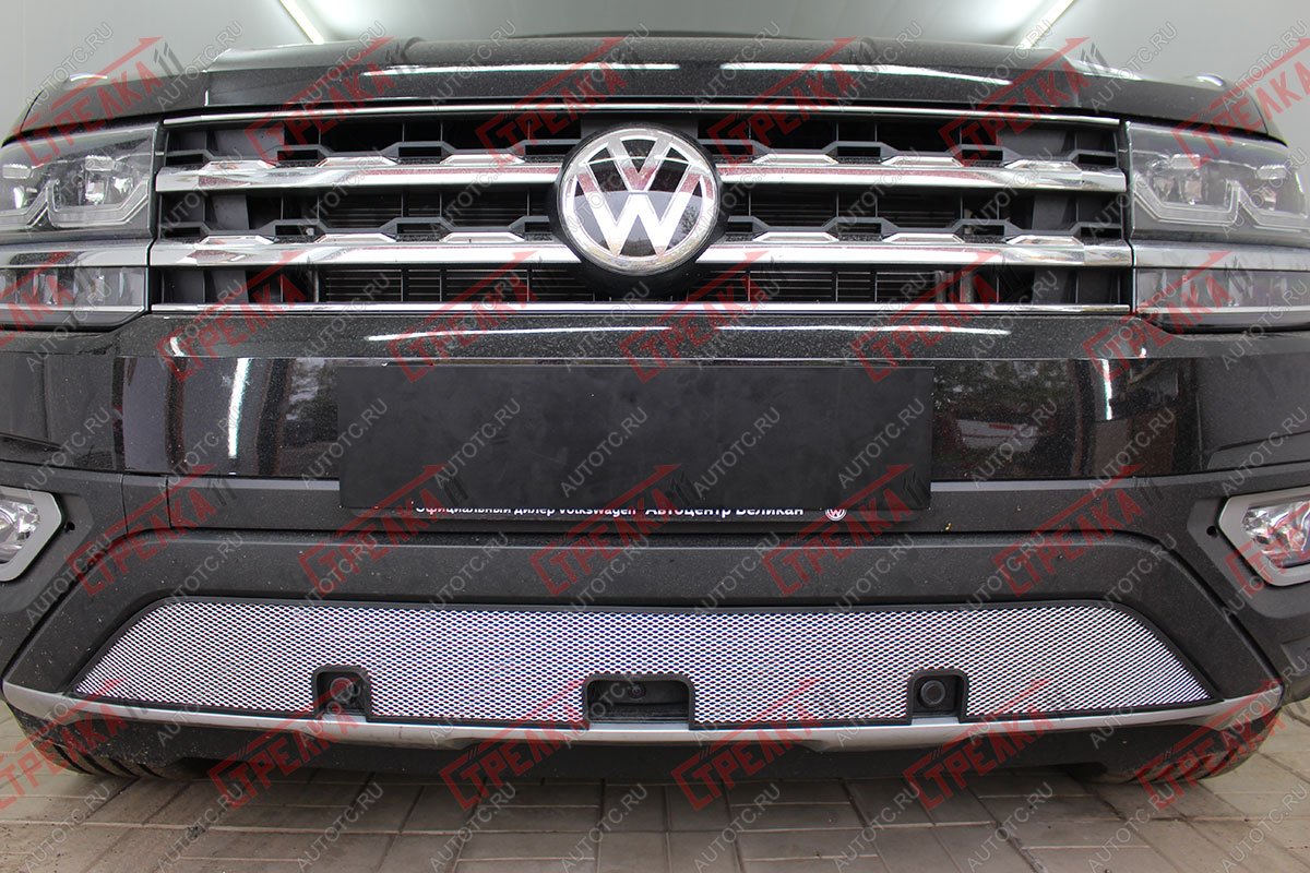 3 499 р. Защита радиатора (низ) Стрелка11 Стандарт  Volkswagen Teramont  CA1 (2016-2020) дорестайлинг (хром)  с доставкой в г. Воронеж