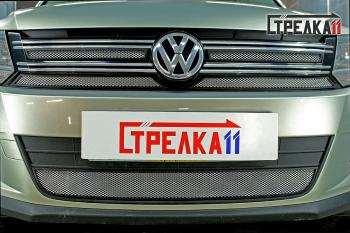 2 799 р.  Защита радиатора (низ) Стрелка11 Стандарт  Volkswagen Tiguan  NF (2011-2017) рестайлинг (хром)  с доставкой в г. Воронеж. Увеличить фотографию 1