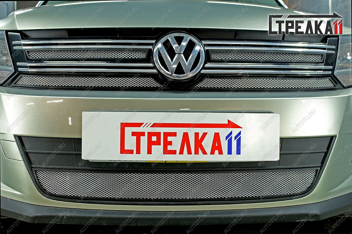 2 799 р.  Защита радиатора (низ) Стрелка11 Стандарт  Volkswagen Tiguan  NF (2011-2017) рестайлинг (хром)  с доставкой в г. Воронеж