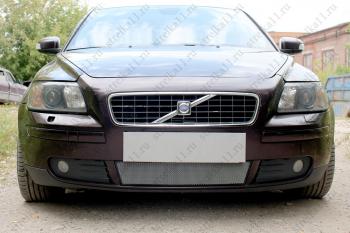 Защита радиатора (низ) Стрелка11 Стандарт Volvo S40  MS седан (2004-2007) дорестайлинг (хром)