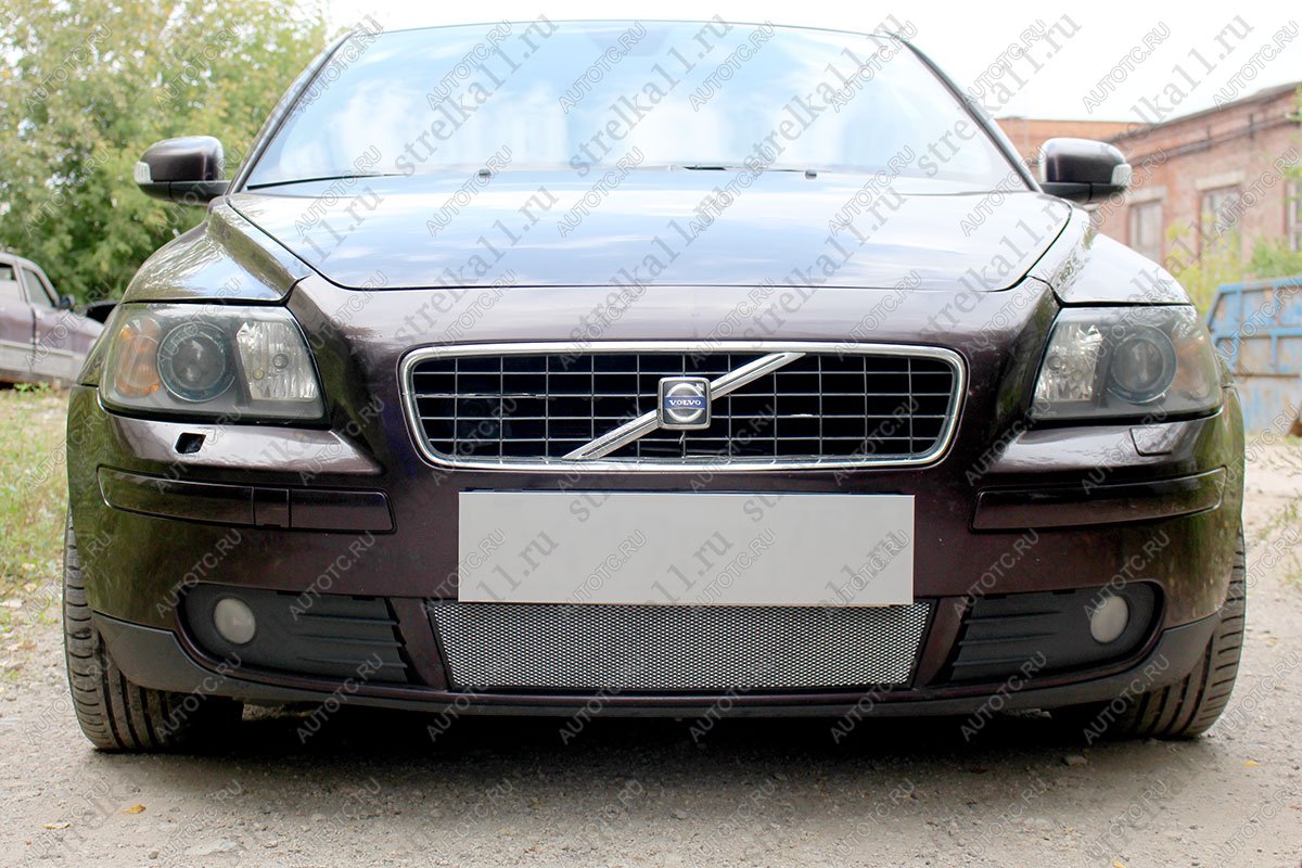2 899 р. Защита радиатора (низ) Стрелка11 Стандарт  Volvo S40  MS седан (2004-2007) дорестайлинг (хром)  с доставкой в г. Воронеж