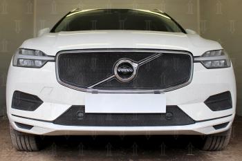 3 149 р. Защита радиатора (низ парктроником) Стрелка11 Стандарт Volvo XC60 (2017-2022) (черная)  с доставкой в г. Воронеж. Увеличить фотографию 2