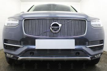 3 079 р. Защита радиатора (с парктроником) Стрелка11 Стандарт Volvo XC90 L дорестайлинг (2015-2019) (черная)  с доставкой в г. Воронеж. Увеличить фотографию 3