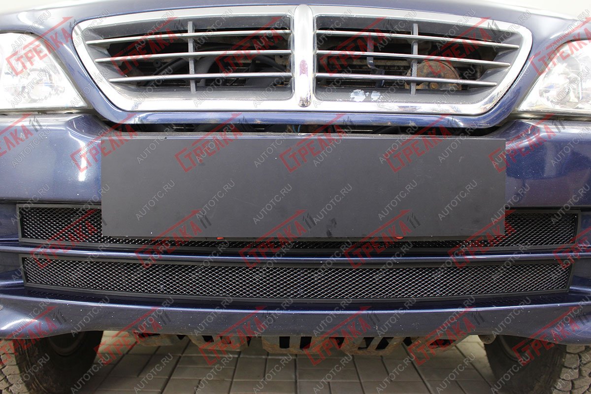 4 099 р. Защита радиатора (низ 2 части) Стрелка11 Стандарт  ТАГАЗ Road Partner (2009-2011) (черная)  с доставкой в г. Воронеж