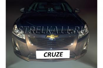 969 р. Зимняя заглушка решетки радиатора (низ) Стрелка11  Chevrolet Cruze ( J300,  J308,  J305) (2012-2015) седан рестайлинг, универсал рестайлинг, хэтчбек рестайлинг (черная)  с доставкой в г. Воронеж. Увеличить фотографию 1