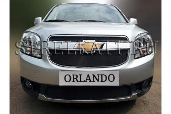759 р. Зимняя заглушка решетки радиатора (низ) Стрелка11 Chevrolet Orlando (2011-2018) (черная)  с доставкой в г. Воронеж. Увеличить фотографию 2